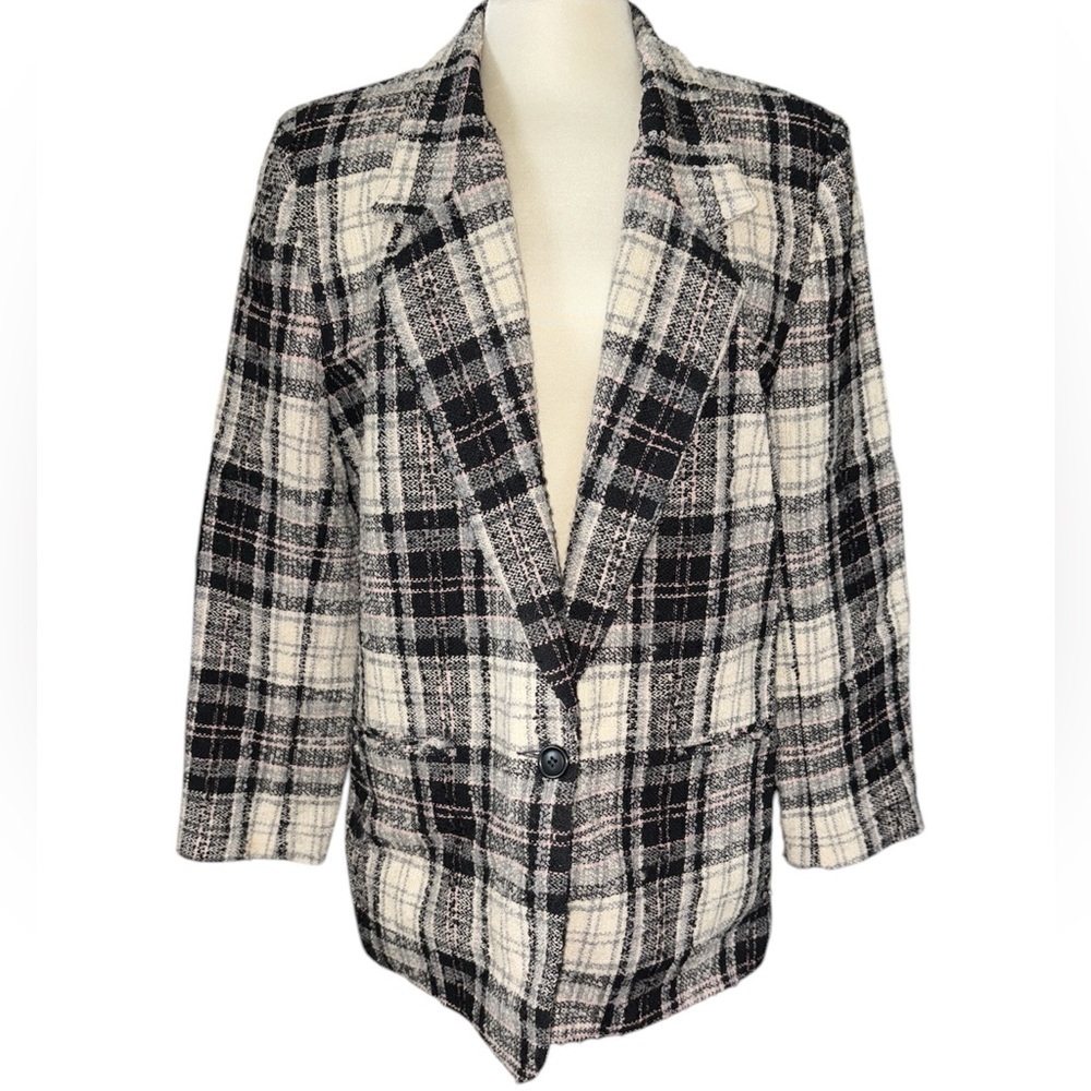 Alfred Dunner blazer one button front long sleeves fully lined pockets Size 12